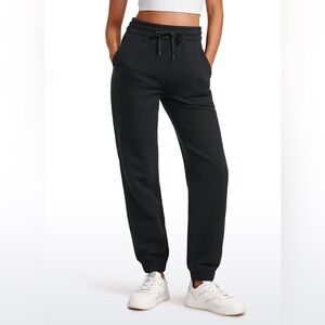 Cotton Fleece Lined High Rise Sweatpants 28''
